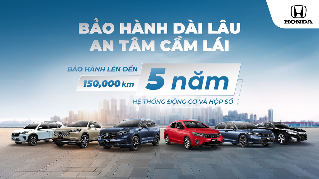 Honda Việt Nam tri ân khách hàng sở hữu ô tô Honda với chương trình khuyến mại gia hạn thêm 2 năm bảo hành cho động cơ và hộp số